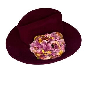 Rare! Gianfranco Lotti Firenze Wool Felt Hat with Flowers
